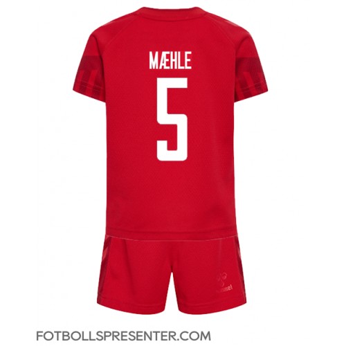Danmark Joakim Maehle #5 Hemmatröja Barn VM 2022 Kortärmad (+ korta byxor)